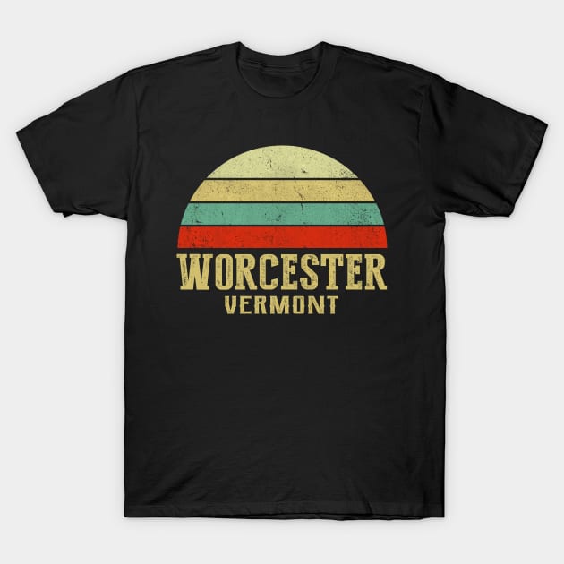 WORCESTER VERMONT Vintage Retro Sunset T-Shirt by LIPTIN